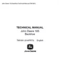 John Deere 165 Backhoe Technical Manual - TM1081 preview
