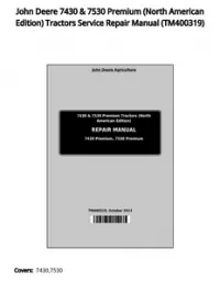 John Deere 7430 & 7530 Premium (North American Edition) Tractors Service Repair Manual - TM400319 preview