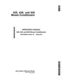 John Deere 625  630  635 Mower-Conditioners (SN.-370000) Operate and Maintenance Manual - OMFH304530 preview