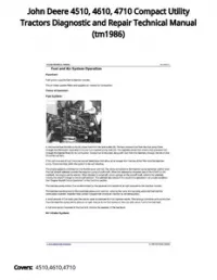 John Deere 4510  4610  4710 Compact Utility Tractors Diagnostic and Repair Technical Manual - tm1986 preview