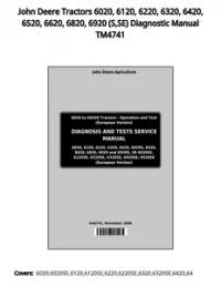 John Deere Tractors 6020  6120  6220  6320  6420  6520  6620  6820  6920 (S SE) Diagnostic Manual TM4741 preview