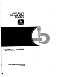 John Deere 540 and 540A Skidders Technical Service Manual - TM1003 preview