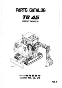 1987 Takeuchi TB45 Mini Compact Excavator Parts Manual preview