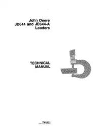John Deere JD644 and 644-A Loaders Technical Service Manual - TM1011 preview