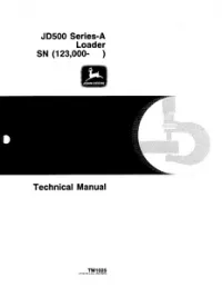 John Deere JD500 Series-A Loaded Technical Service Manual - TM1025 preview