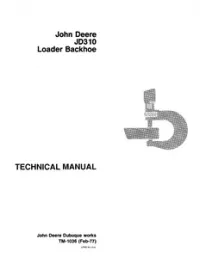 John Deere JD310 Loader Backhoe Technical Service Manual - TM1036 preview