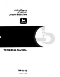 John Deere JD500-C Loader Backhoe Technical Service Manual - TM1038 preview