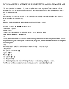 Caterpillar C175-16 manual