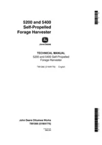 John Deere 5200 and 5400 Self- Propelled Forage Harvester Technical Service Manual - TM1066 preview