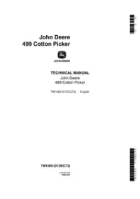 John Deere 499 Cotton Picker Technical Service Manual - TM1069 preview