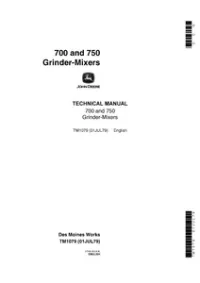 John Deere 700 and 750 Grinder-Mixers Technical Service Manual - TM1079 preview