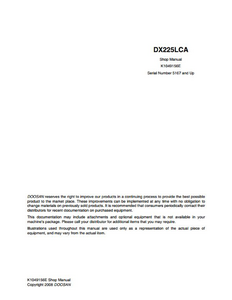 Doosan DX225LCA Crawled Excavator manual