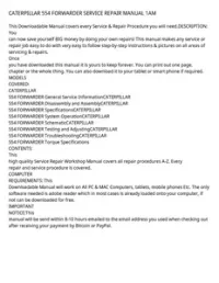 CATERPILLAR 554 FORWARDER SERVICE REPAIR MANUAL 1AM preview