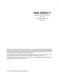 Doosan Solar 220LC-V Crawled Excavator Service Repair Workshop Manual preview