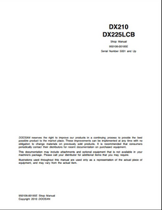 Doosan DX210 Crawled Excavator manual
