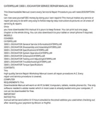 CATERPILLAR 330D L EXCAVATOR SERVICE REPAIR MANUAL EDX preview