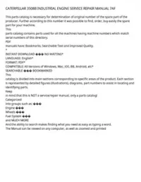 CATERPILLAR 3508B INDUSTRIAL ENGINE SERVICE REPAIR MANUAL 7AF preview