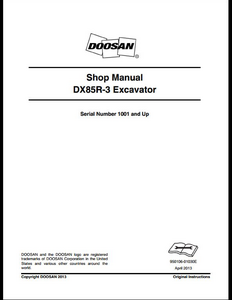 Doosan DX85R-3 Crawled Excavator manual