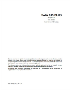 Doosan 015 Solar PLUS Crawled Excavator manual