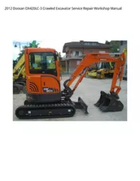 2012 Doosan DX420LC-3 Crawled Excavator Service Repair Workshop Manual preview