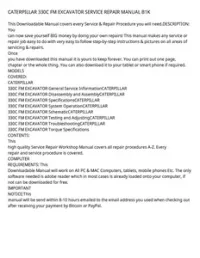 CATERPILLAR 330C FM EXCAVATOR SERVICE REPAIR MANUAL B1K preview