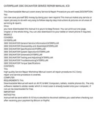 CATERPILLAR 330C EXCAVATOR SERVICE REPAIR MANUAL JCD preview