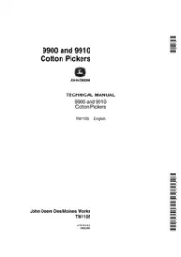 John Deere 9900 and 9910 Cotton Pickers Technical Service Manual - TM1105 preview