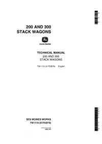 John Deere 200 and 300 Stack Wagons Technical Service Manual - TM1110 preview