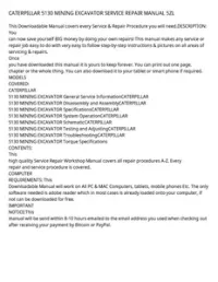 CATERPILLAR 5130 MINING EXCAVATOR SERVICE REPAIR MANUAL 5ZL preview