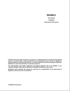 Doosan DX340LC Crawled Excavator manual pdf