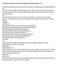 CATERPILLAR 568 FM EXCAVATOR SERVICE REPAIR MANUAL YJX preview