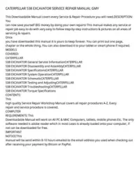 CATERPILLAR 538 EXCAVATOR SERVICE REPAIR MANUAL GMY preview