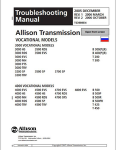 Allison TS3989EN Transmissions Engine Repair manual