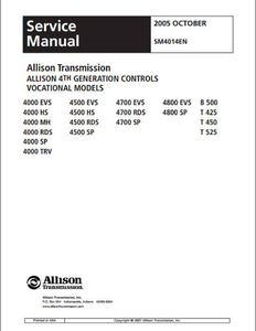 Allison 4TH Transmission Generation Controls Vocational manual