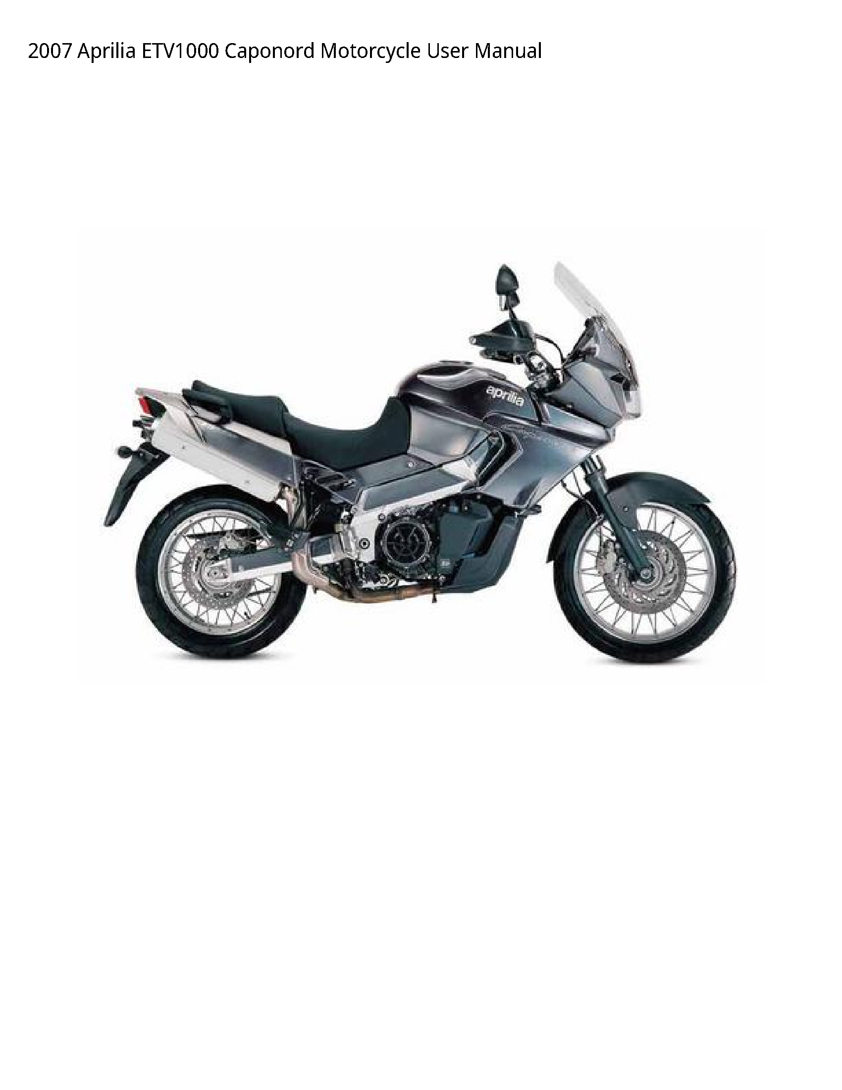Aprilia ETV1000 Caponord Motorcycle User manual