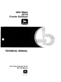 John Deere JD750 Crawler Bulldozer Technical Service Manual - TM1136 preview