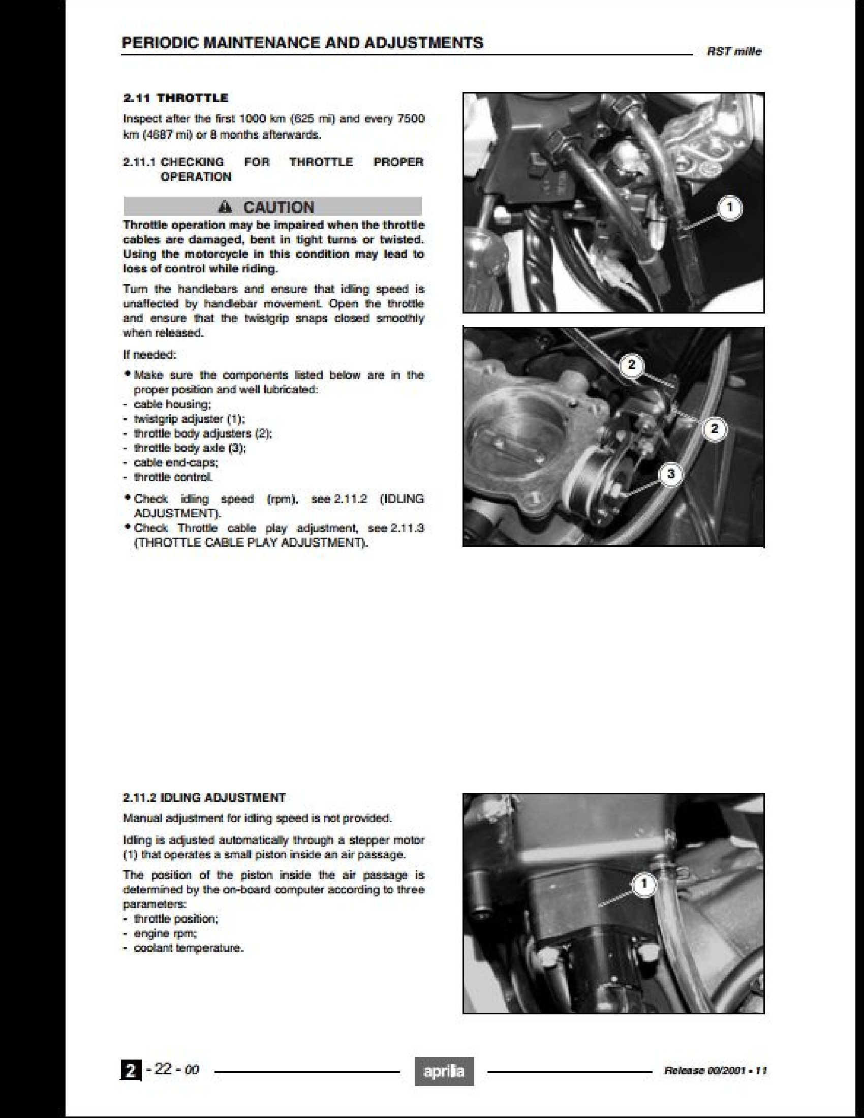 Aprilia RST Mille Futura Motorcycle manual