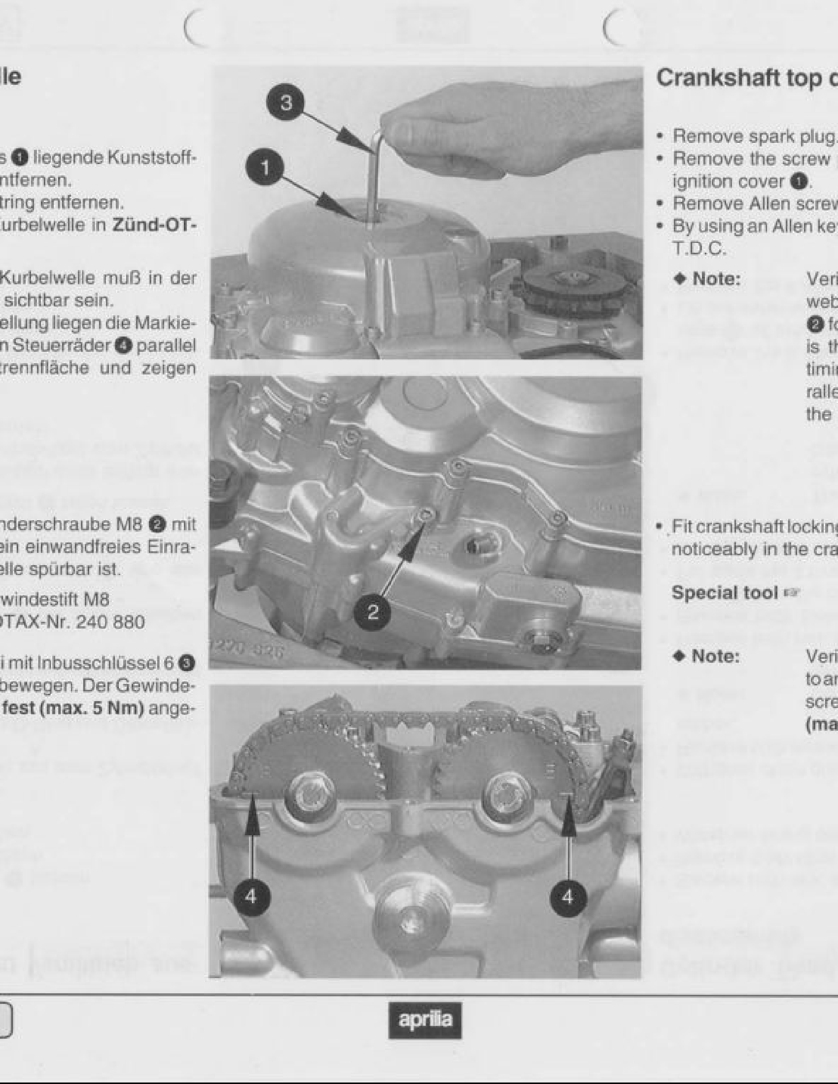 Aprilia 655 Motorcycle Rotax Engine manual