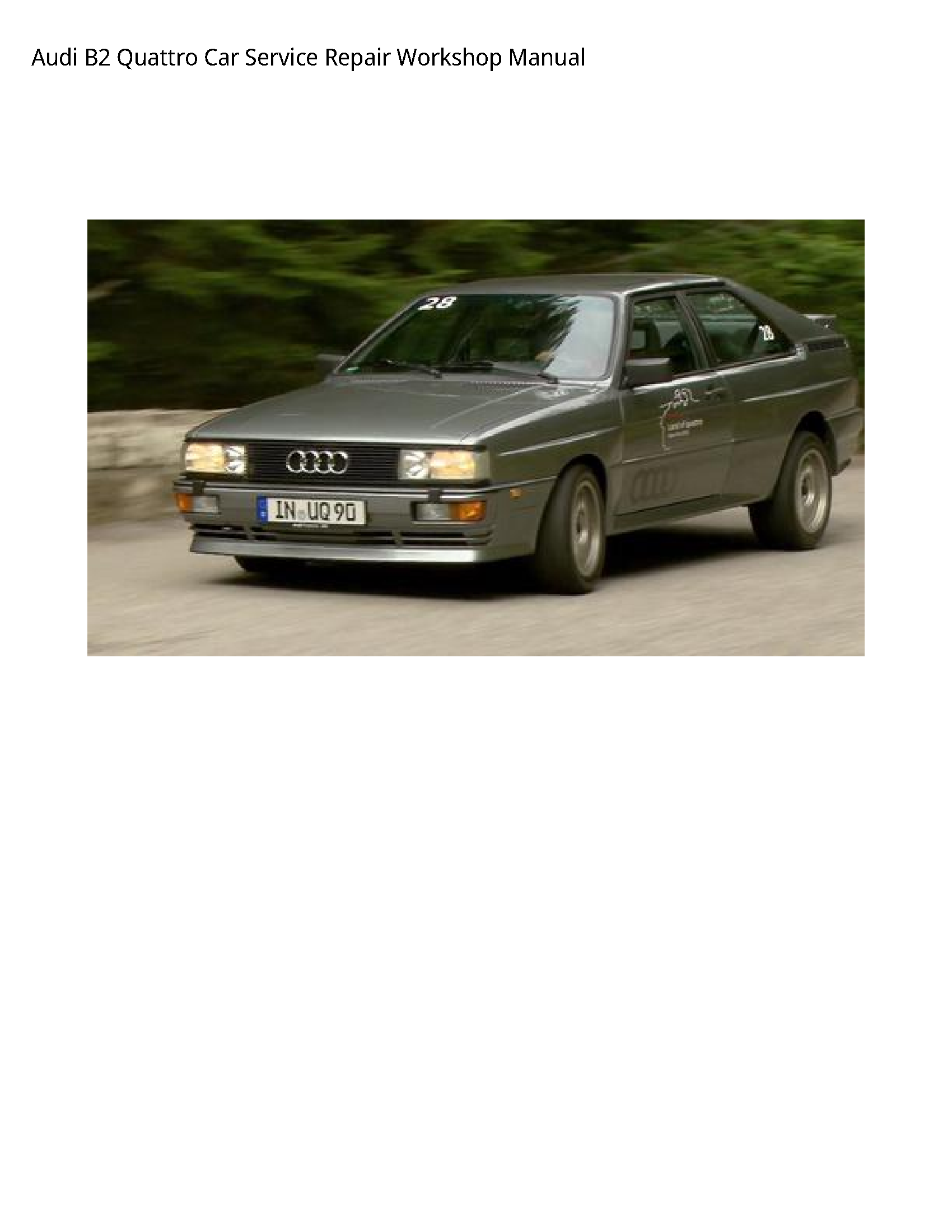 Audi B2 Quattro Car manual