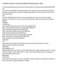 CATERPILLAR 349E L EXCAVATOR SERVICE REPAIR MANUAL MZW preview