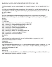 CATERPILLAR 349E L EXCAVATOR SERVICE REPAIR MANUAL MPZ preview