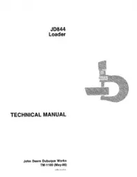John Deere JD844 Loader Technical Service Manual - TM1189 preview