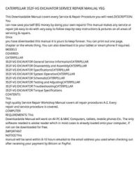 CATERPILLAR 352F-VG EXCAVATOR SERVICE REPAIR MANUAL YEG preview