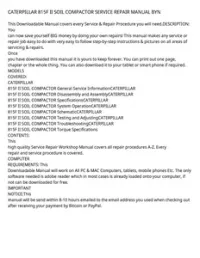 CATERPILLAR 815F II SOIL COMPACTOR SERVICE REPAIR MANUAL BYN preview