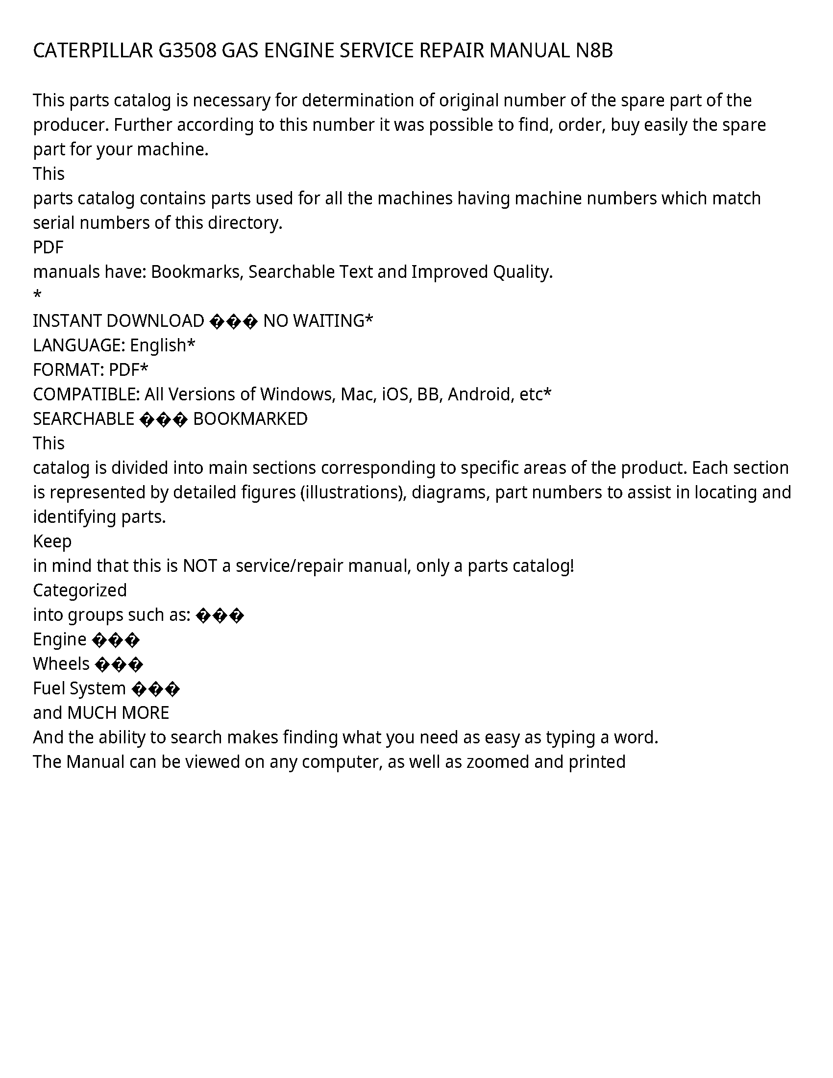 Caterpillar G3508 service manual