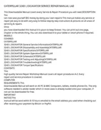 CATERPILLAR 324D L EXCAVATOR SERVICE REPAIR MANUAL LAB preview