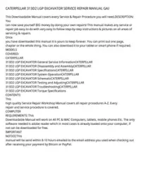 CATERPILLAR 313D2 LGP EXCAVATOR SERVICE REPAIR MANUAL GAJ preview
