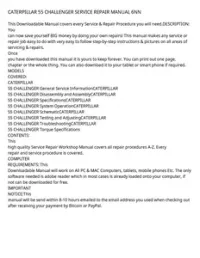 CATERPILLAR 55 CHALLENGER SERVICE REPAIR MANUAL 6NN preview