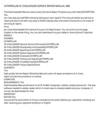 CATERPILLAR 45 CHALLENGER SERVICE REPAIR MANUAL 3BK preview