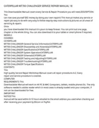 CATERPILLAR MT700 CHALLENGER SERVICE REPAIR MANUAL 18 preview
